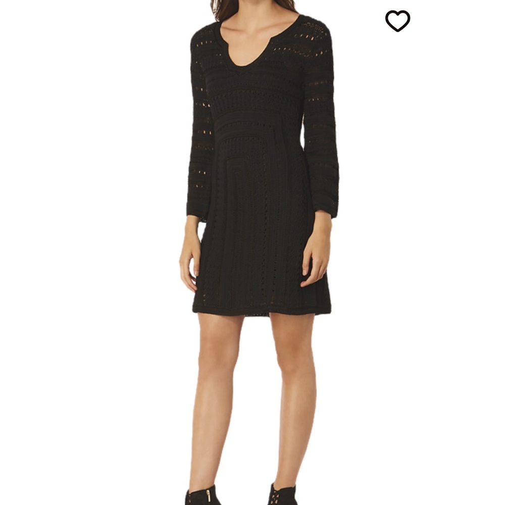 Karen Millen Black No Pattern Knit Dress XS- KZ104